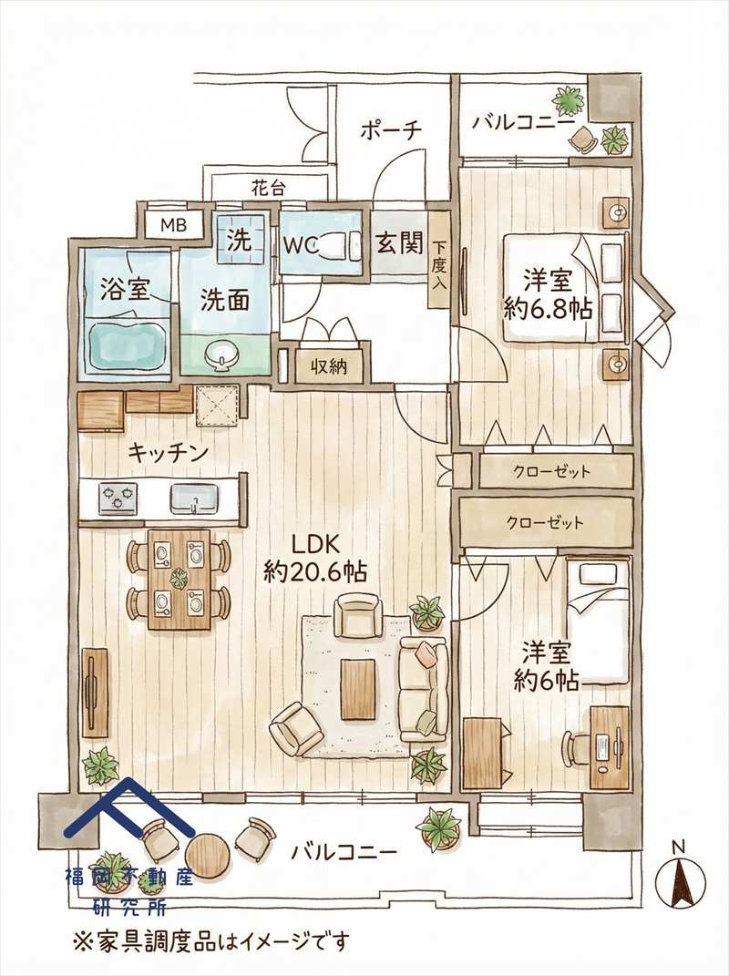 サントーア薬院の間取り