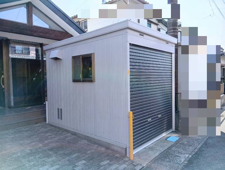 売中古戸建　中央区高丘東四丁目の設備|電動シャッター付き大型倉庫完備。
趣味のバイク・DIYなど多用途に活用できます。