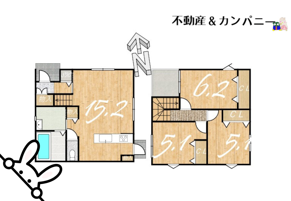 ひばりケ丘の新築のおうち③　松山市ひばりヶ丘新築戸建の間取り