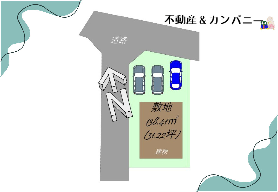 ひばりケ丘の新築住宅4号棟　松山市ひばりケ丘の新築戸建の区画図