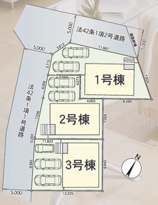 【区画図】 | 三島市青木第4　新築一戸建て　3号棟