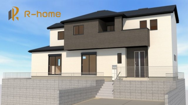我孫子市青山第1期　新築戸建て　1号棟の外観パース|2026年6月完成予定！近隣の同仕様完成物件をご見学いただけます♪