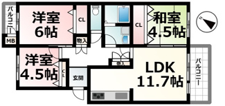 【間取り】 | 守山駅前東住宅　５号棟
