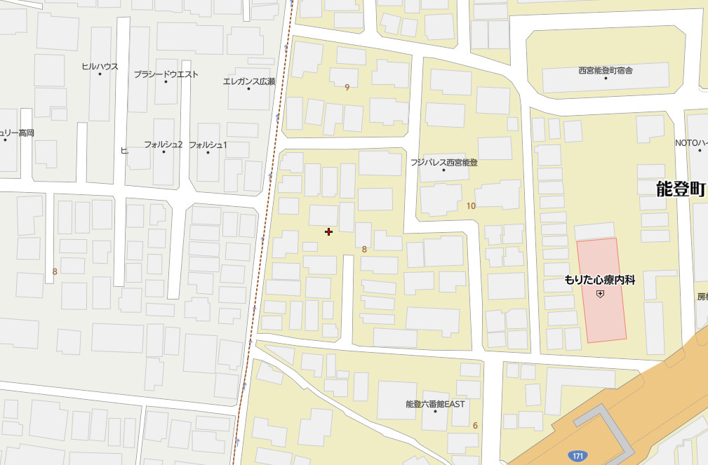 西宮市能登町　中古戸建の地図