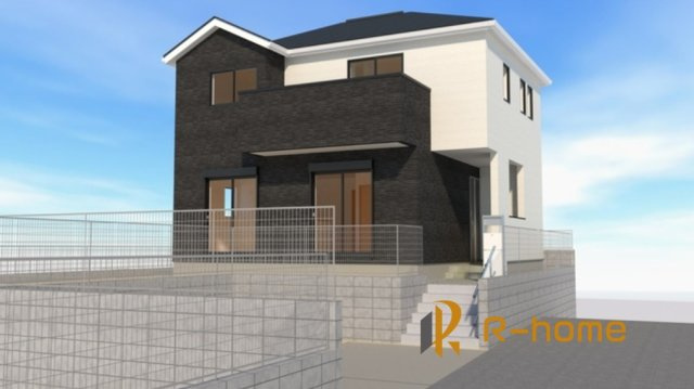 我孫子市青山第1期　新築戸建て　2号棟の外観パース|2026年6月完成予定！近隣の同仕様完成物件をご見学いただけます♪