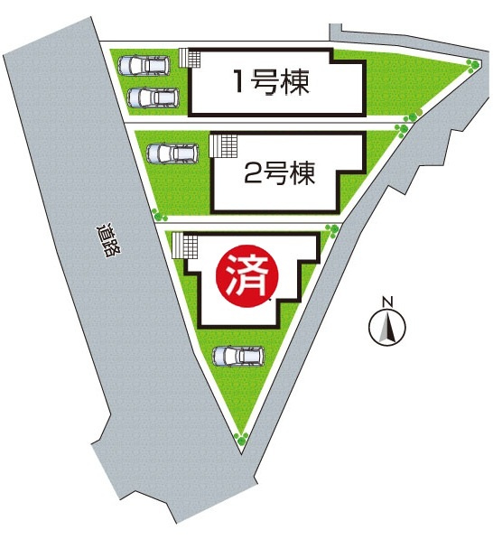高石市綾園　第2期　新築一戸建ての区画図|全3区画