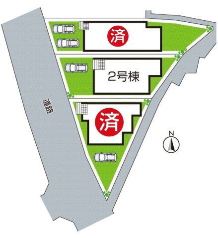 高石市綾園　第2期　新築一戸建ての区画図|全3区画