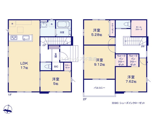 【間取り】 | 名古屋市守山区森孝４丁目315『仲介料無料』新築戸建て | 1号棟