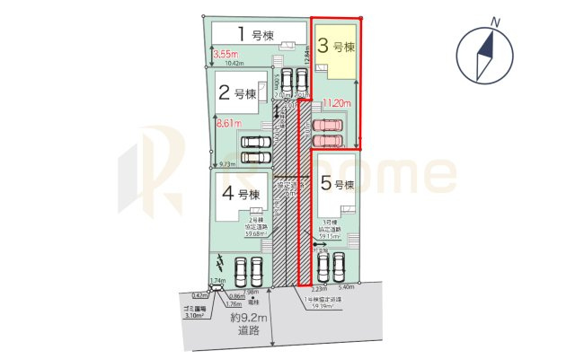我孫子市青山第1期　新築戸建て　3号棟の区画図|大きなお買い物だからこそ、メリット・デメリットを伝えさせて頂きます。
R-homeにお任せください♪
