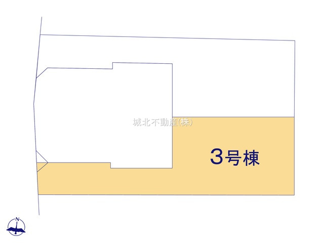 練馬区桜台6丁目全3棟 3号棟の区画図|土地面積80.00㎡ 西側4.0ｍ公道に面しております 車1台駐車可能