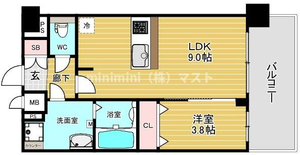 プレサンス天王寺ヴィヴァンの間取り