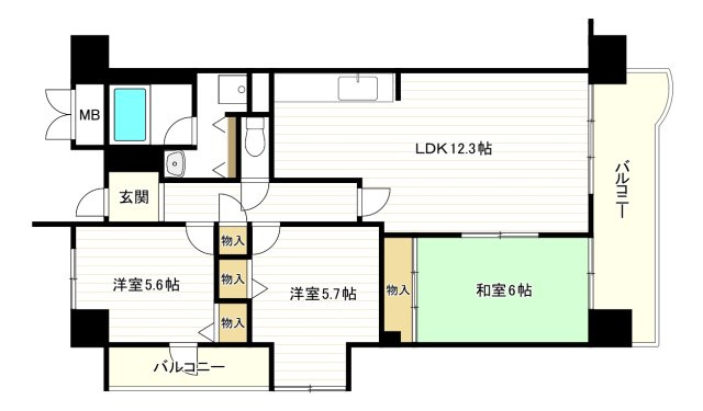 グランデージ住之江の間取り