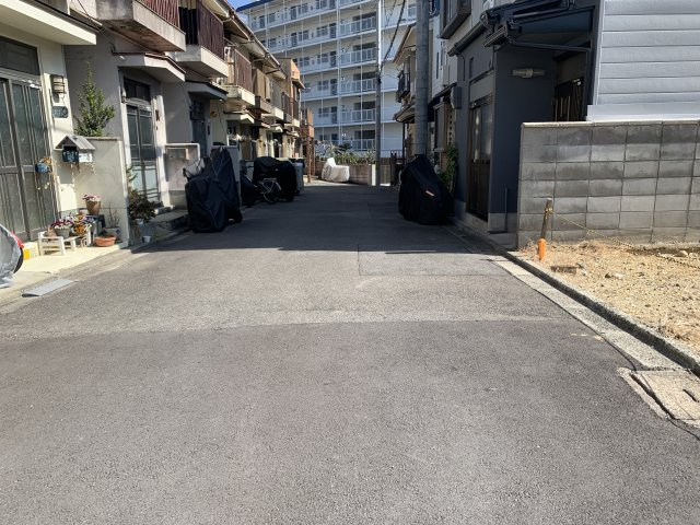 京都市北区西蓮台野町　建築条件無し売土地の前面道路含む現地写真