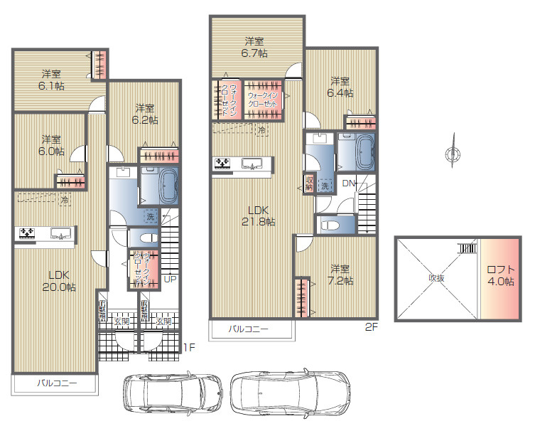 目黒区南1丁目　建築条件無し売地の参考プラン|二世帯住宅参考プラン間取り図
土地18980万円+建物5300万円＝総額24280万円

現地ご見学希望・資料請求などお気軽にお問い合わせ下さい！
03-5990-5201