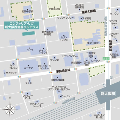 【地図】 | コンフォリア・リヴ新大阪西宮原ソルテラス