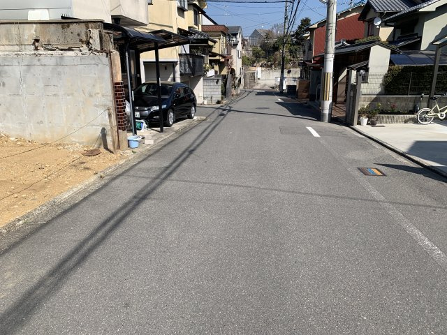 京都市北区紫竹西野山町　建築条件無し売土地の前面道路含む現地写真