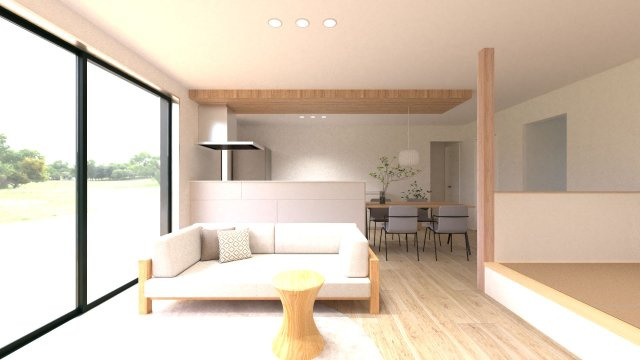 久留米市藤光町　新築戸建の居間・リビング|完成予想図