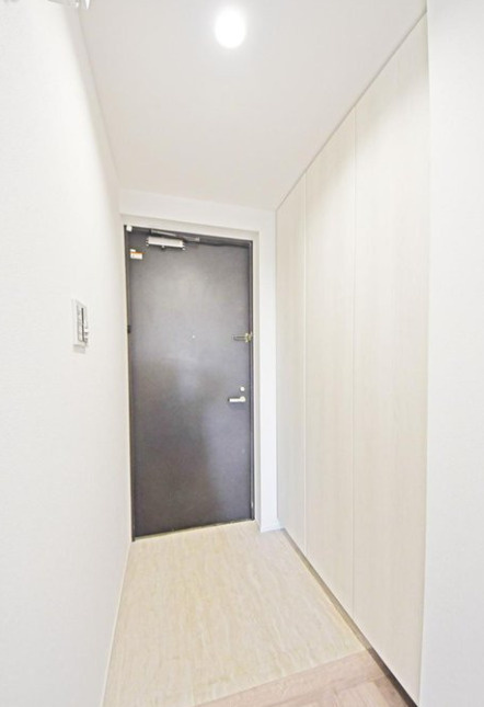 ダイアパレスつづきの丘の玄関|優しいナチュラルな色で統一されたスッキリとした玄関にはシューズ収納があります。