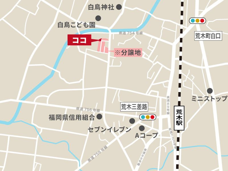 久留米市荒木町白口　新築戸建の地図