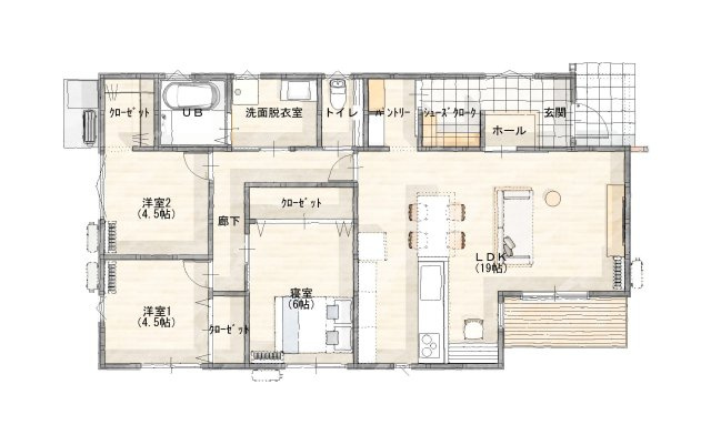 久留米市善導寺町木塚　新築戸建【5号棟】の間取り