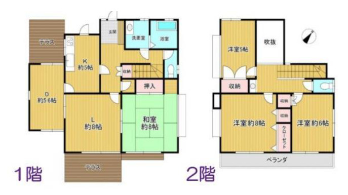 野田市西三ヶ尾　中古戸建　昭和63年築の間取り