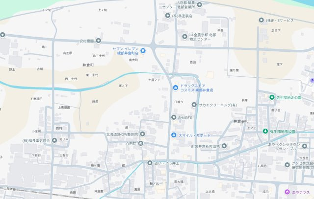 綾部市井倉町日渡り　新築一戸建ての地図