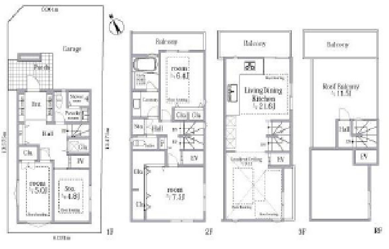 港区白金台　中古戸建の間取り