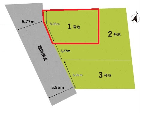 【区画図】 | 八尾市久宝園1丁目土地1号地　美園小学校区　近鉄久宝寺口駅