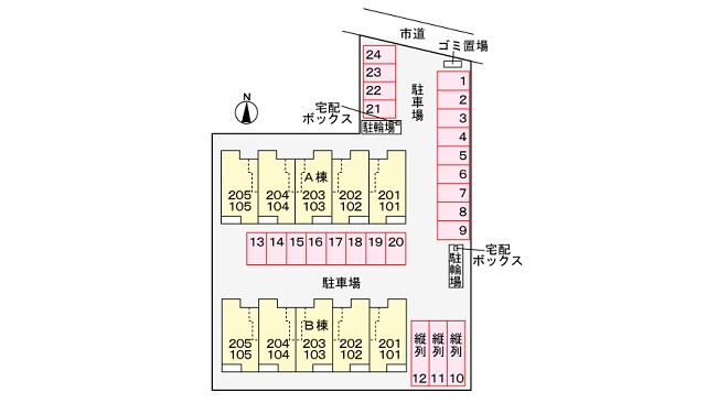 アメニティ本郷　Ｂの駐車場|駐車場