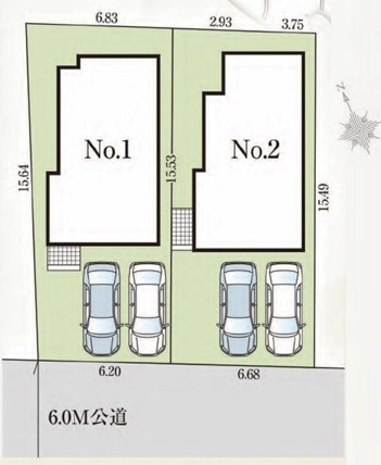 西東京市向台町4丁目　新築一戸建　西武新宿線　田無の区画図