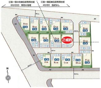【区画図】 | 【仲介手数料無料！！】府中市日新町3丁目　新築戸建て（全16棟）A号棟　5390万円