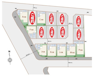 【区画図】 | 【仲介手数料無料！！】府中市日新町3丁目　新築戸建て（全16棟）A号棟　5390万円