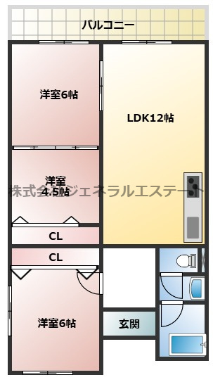 【間取り】 | 松栄畷ハイツ