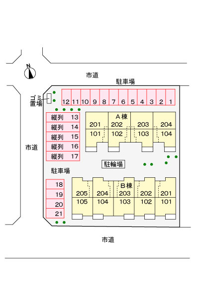 ブリーゼ楓Ⅱ　Ｂの駐車場|駐車場