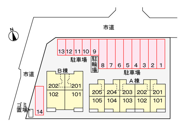ヴィラ・ルピナスⅡの駐車場|駐車場