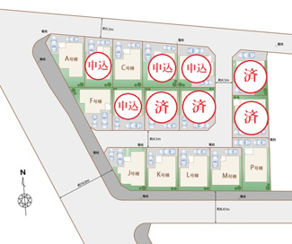 【区画図】 | 【仲介手数料無料！！】府中市日新町3丁目　新築戸建て（全16棟）D号棟　5190万円