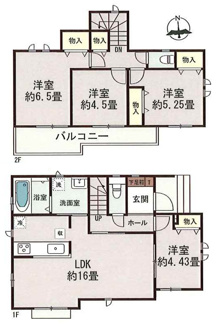 【間取り】 | 【仲介手数料無料！！】府中市日新町3丁目　新築戸建て（全16棟）E号棟　5390万円 | E号棟