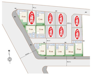 【区画図】 | 【仲介手数料無料！！】府中市日新町3丁目　新築戸建て（全16棟）E号棟　5390万円