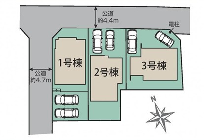 【区画図】 | 秦野市千村1丁目　新築戸建て　全3棟