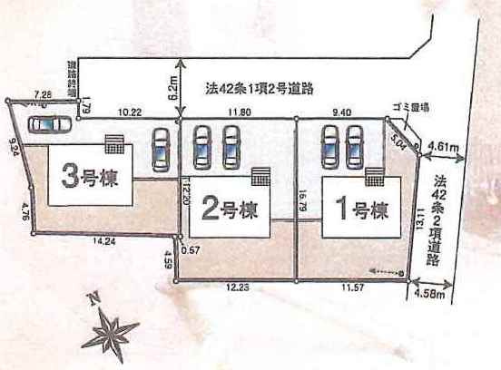 川越市菅間　新築分譲　西武新宿線『本川越駅』より5.0km　【芳野小学区】の区画図