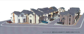 【外観パース】 | 【仲介手数料無料！！】府中市日新町3丁目　新築戸建て（全16棟）H号棟　5390万円