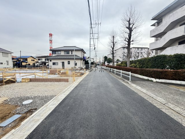東村山市野口町2丁目・全4棟　新築一戸建　1号棟の前面道路含む現地写真|2026年2月20日撮影