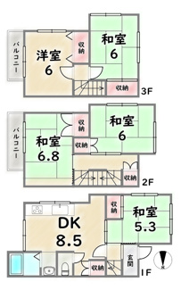 【間取り】 | 右京区嵯峨北堀町