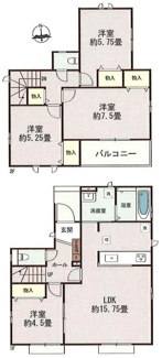 【間取り】 | 【仲介手数料無料！！】府中市日新町3丁目　新築戸建て（全16棟）L号棟　5590万円 | L号棟