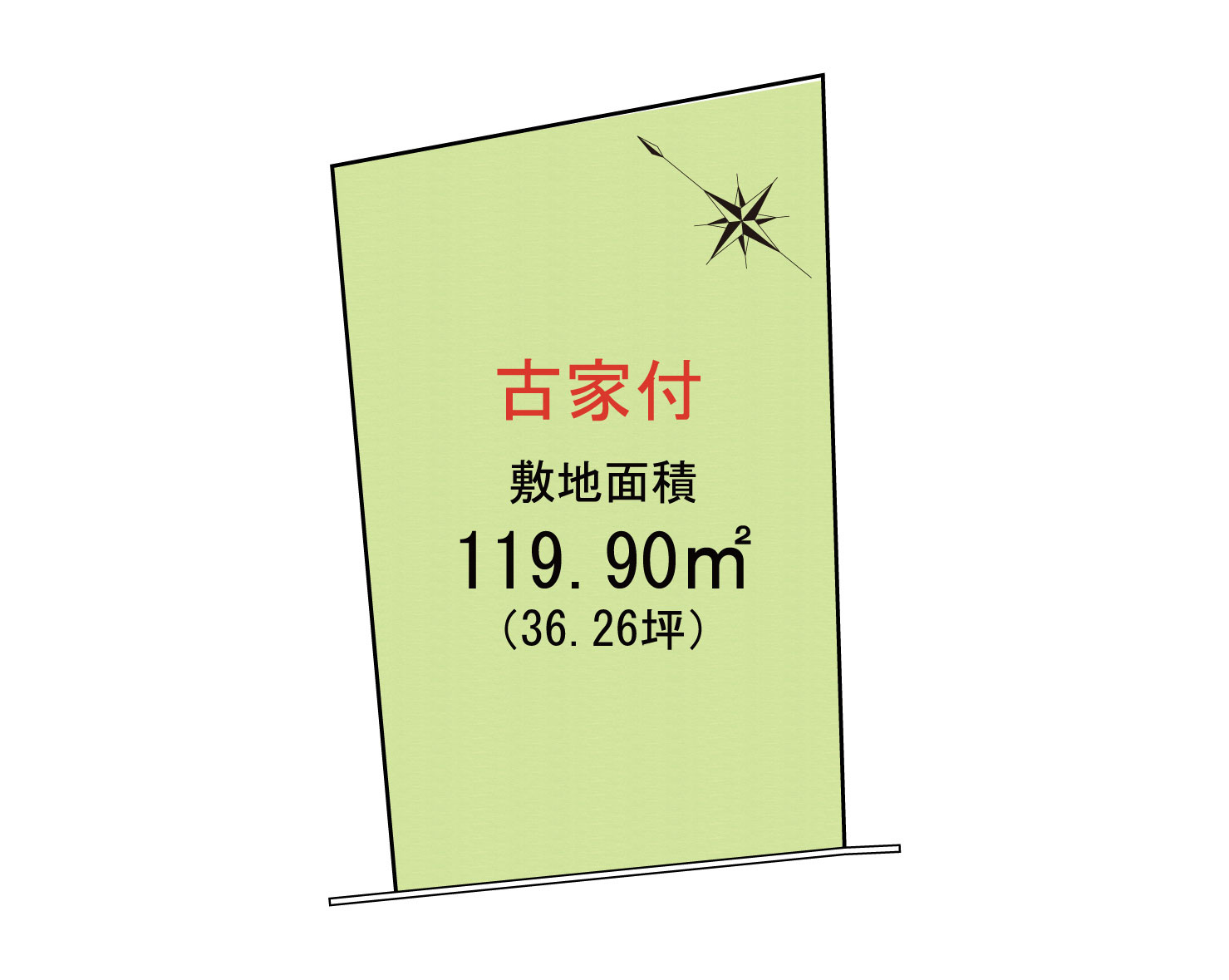 岸和田市尾生町3丁目　古家付き土地の土地図