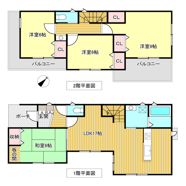 八街市八街に　いろどりアイタウン　新築戸建全3棟1号棟の間取り