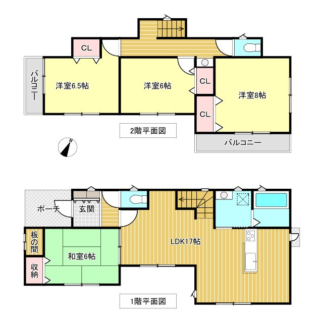 八街市八街に　いろどりアイタウン　新築戸建全3棟2号棟の間取り