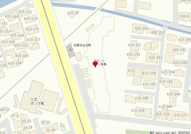 クロバーメゾメゾン狐島の地図