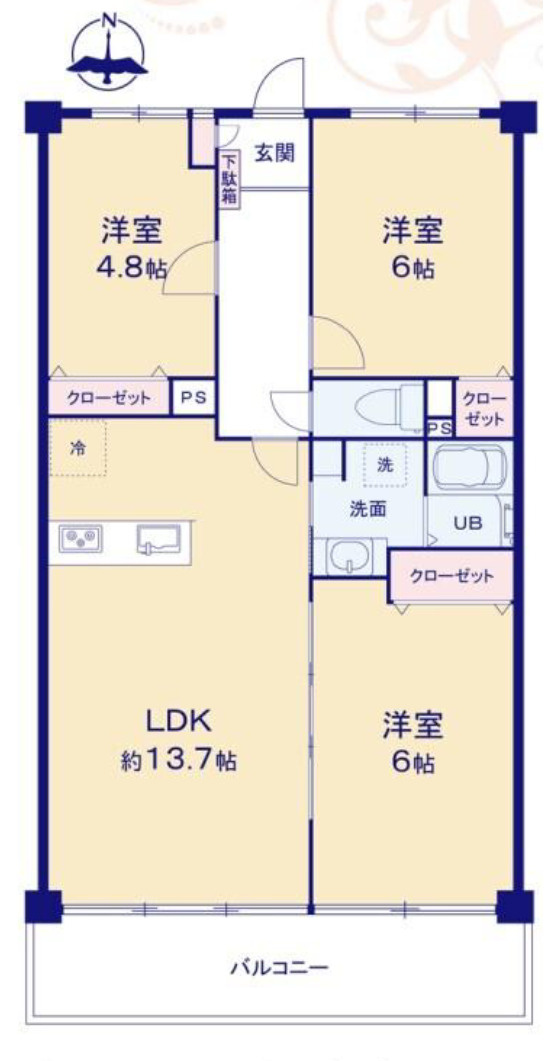 新松戸西パークハウスB棟の間取り