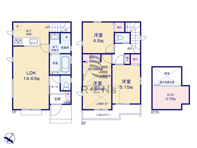 【間取り】 | 西東京市西原町５丁目　新築戸建て | 3LDK・土地面積92.41ｍ2・建物面積73.17ｍ2